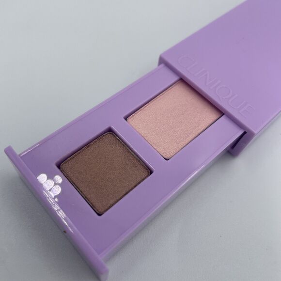 New Clinique Eyeshadow All About Eye Shadow Duo 14 Strawberry Fudge .06oz / 1.7g - Picture 3 of 5